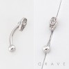GOTHIC CZ COFFIN WEB ENGRAVED 316L SURGICAL STEEL CURVED BARBELL/EYEBROW